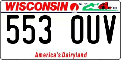 WI license plate 553OUV