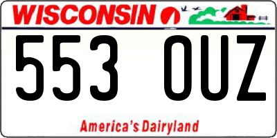 WI license plate 553OUZ