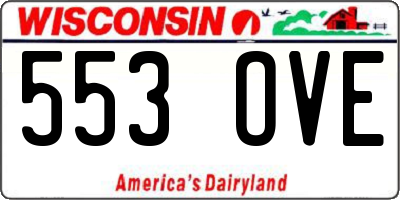 WI license plate 553OVE