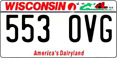 WI license plate 553OVG
