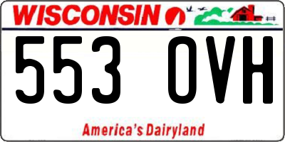 WI license plate 553OVH