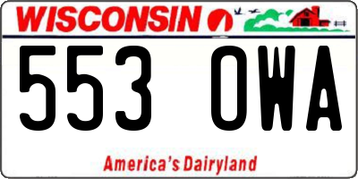 WI license plate 553OWA
