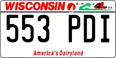 WI license plate 553PDI