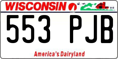 WI license plate 553PJB