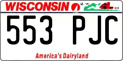 WI license plate 553PJC