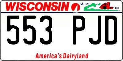 WI license plate 553PJD
