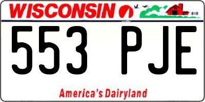 WI license plate 553PJE