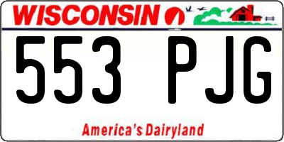 WI license plate 553PJG