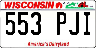 WI license plate 553PJI