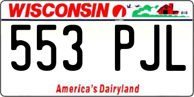 WI license plate 553PJL