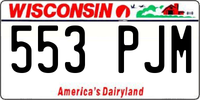 WI license plate 553PJM