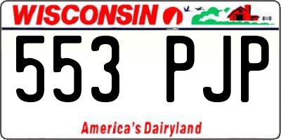 WI license plate 553PJP