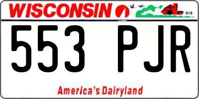 WI license plate 553PJR
