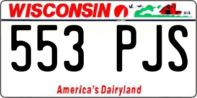 WI license plate 553PJS