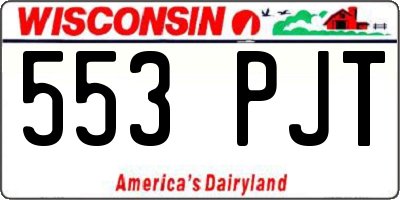 WI license plate 553PJT