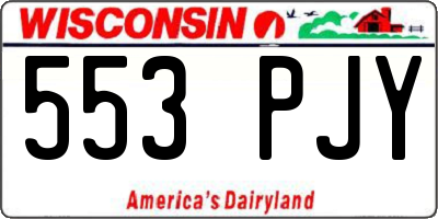 WI license plate 553PJY