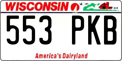 WI license plate 553PKB