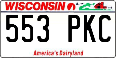WI license plate 553PKC