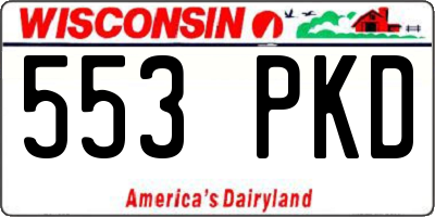 WI license plate 553PKD