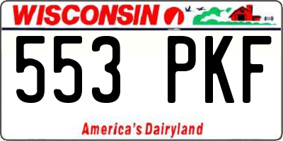 WI license plate 553PKF