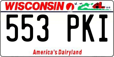 WI license plate 553PKI