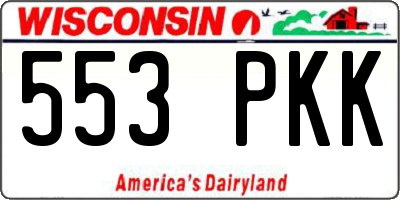 WI license plate 553PKK