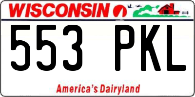 WI license plate 553PKL