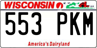 WI license plate 553PKM