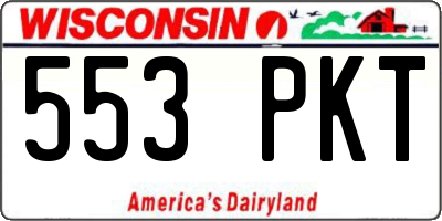 WI license plate 553PKT