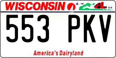 WI license plate 553PKV
