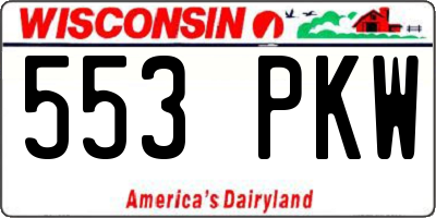 WI license plate 553PKW