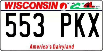 WI license plate 553PKX