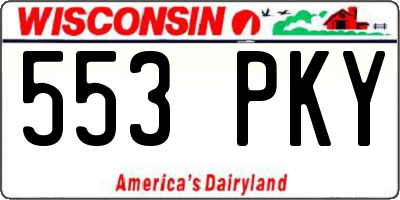 WI license plate 553PKY