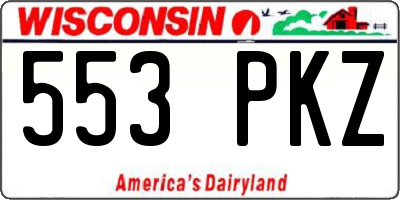 WI license plate 553PKZ