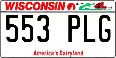 WI license plate 553PLG