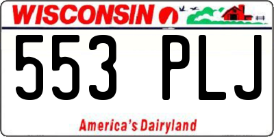 WI license plate 553PLJ