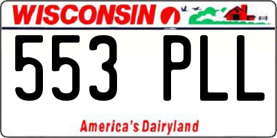 WI license plate 553PLL