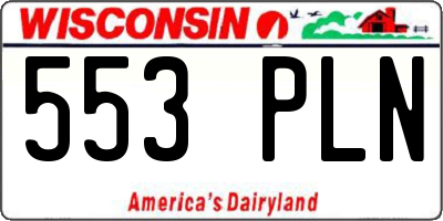 WI license plate 553PLN