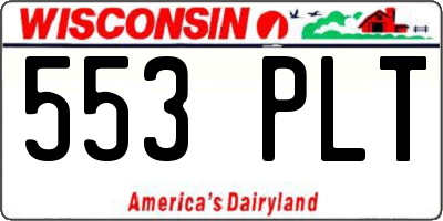 WI license plate 553PLT