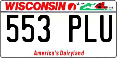 WI license plate 553PLU