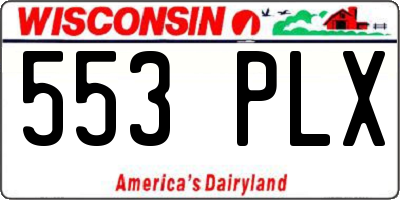 WI license plate 553PLX