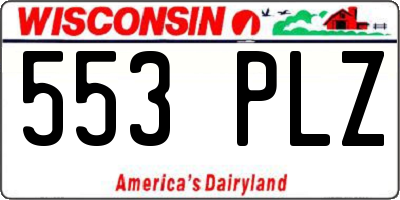 WI license plate 553PLZ