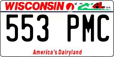 WI license plate 553PMC