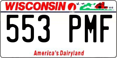 WI license plate 553PMF