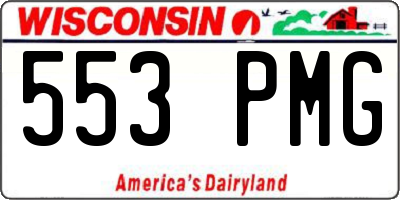 WI license plate 553PMG