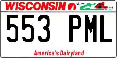 WI license plate 553PML