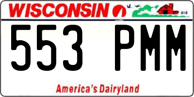 WI license plate 553PMM