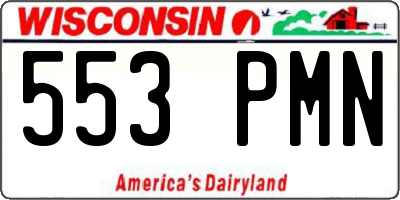 WI license plate 553PMN