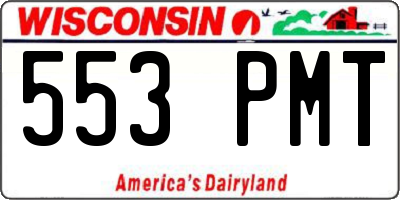 WI license plate 553PMT