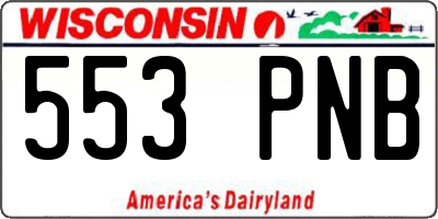 WI license plate 553PNB